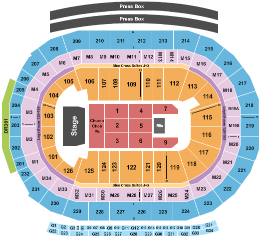 Little Caesars Arena Eric Church Seating Chart
